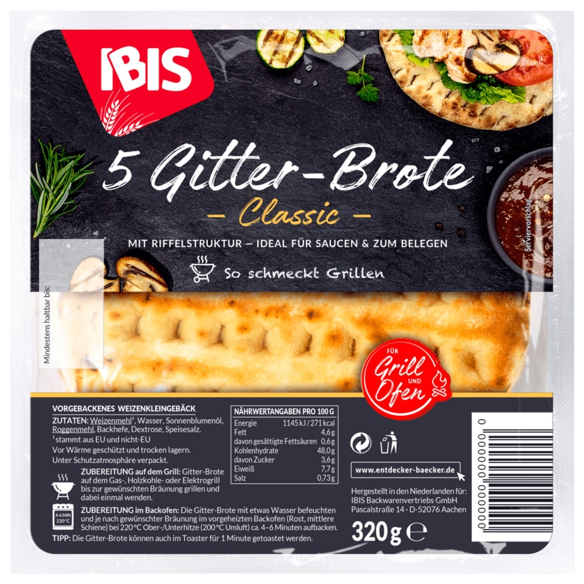 Ibis Gitter-Brote Classic 5 Stück 320g